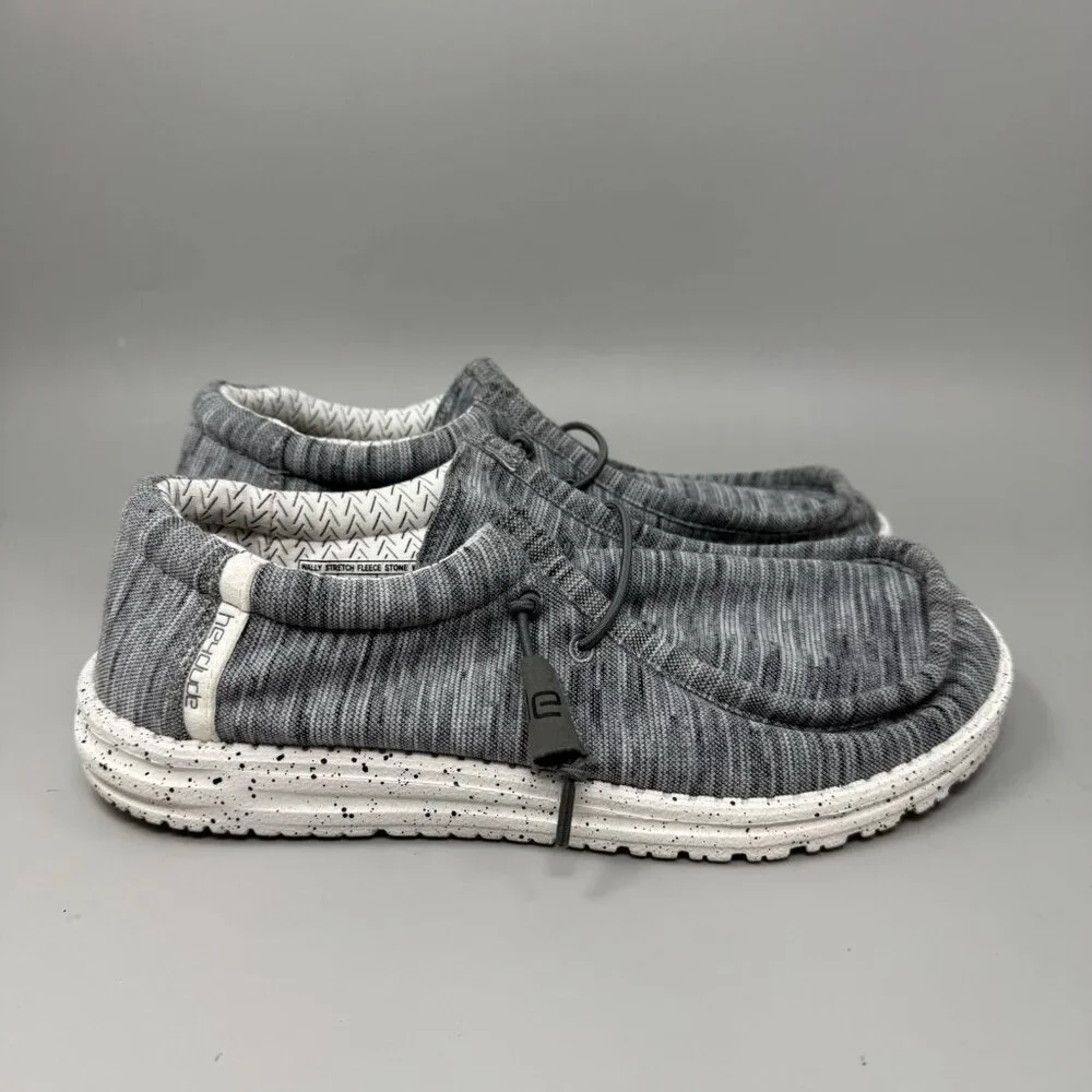 Hey Dude Wally Stretch Fleece Slip-On Shoes, Gray Men's Size 8